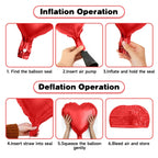 Vibzox Pink & Red Heart Balloons – 19pc 18in/10in Aluminum Foil Hearts