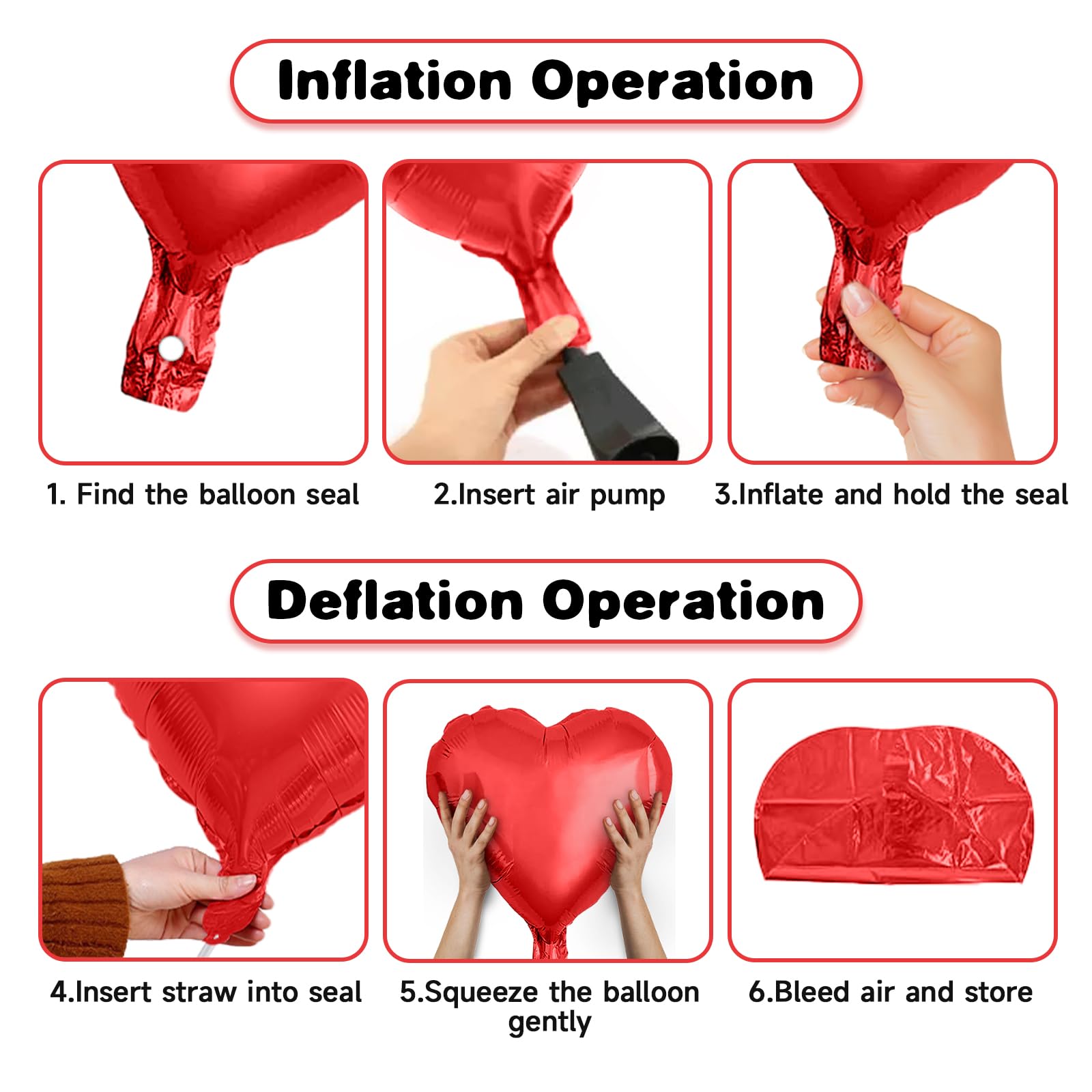 Vibzox Pink & Red Heart Balloons – 19pc 18in/10in Aluminum Foil Hearts