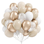 Vicduotex 60pcs 12" Beige White Gold Balloons Set — Wedding, Bridal Shower & Party Decor