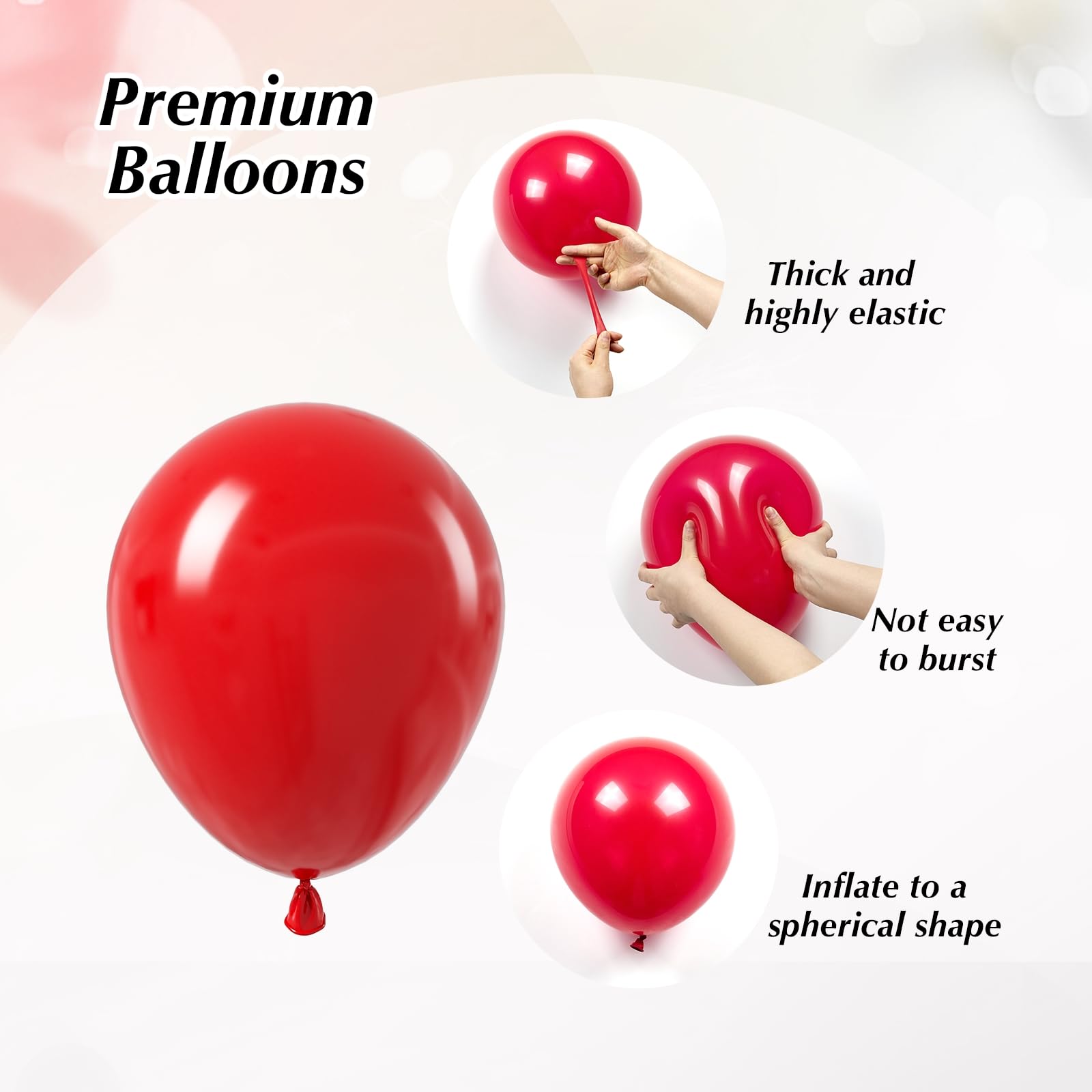 Vicduotex Red & Black Confetti Balloons – 60pcs, 12in for Graduation, Wedding, New Year