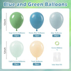 Vicduotex 60pcs Blue & Green Balloons Pack – Sage, Dusty Blue, Pastel Green, Nude for Bridal & Baby Showers