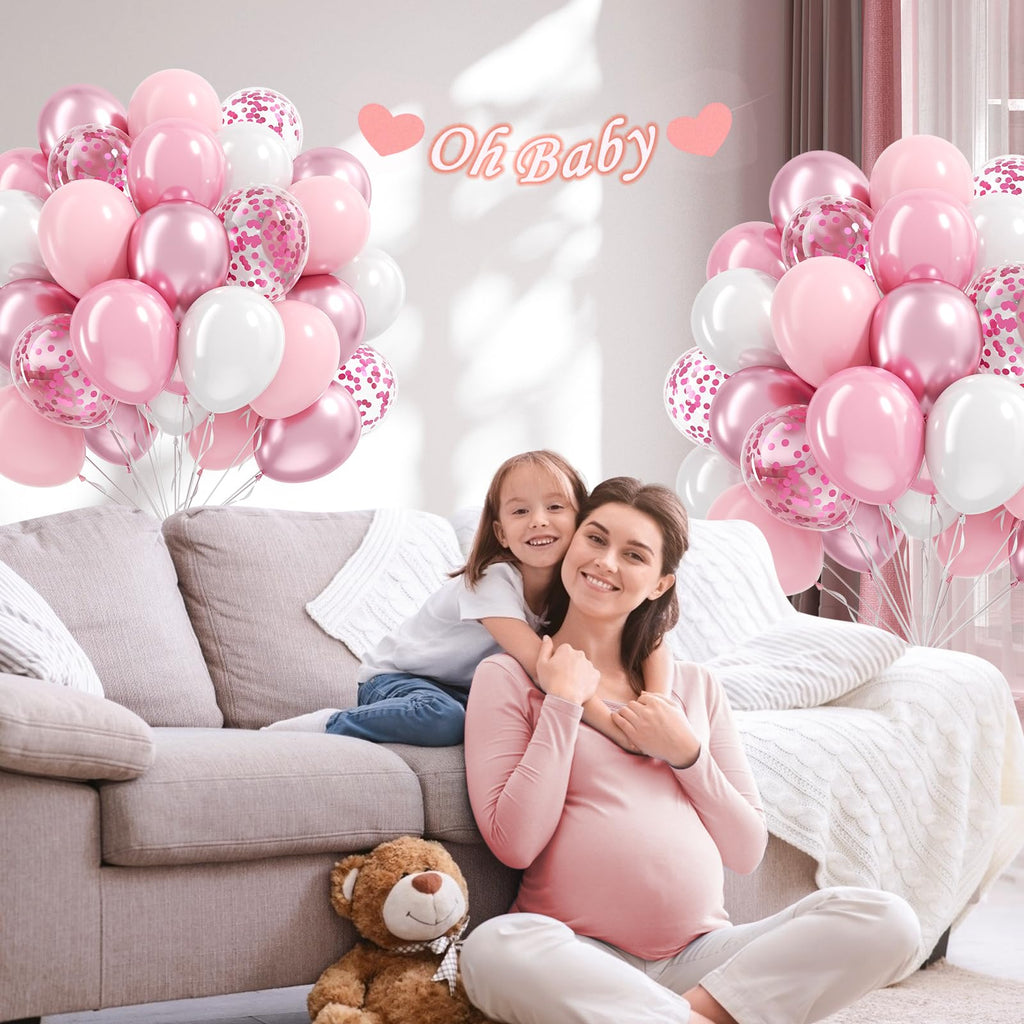 Vicduotex Light Pink & White Balloons Kit — 60pcs, 12in, for Weddings & Baby Showers