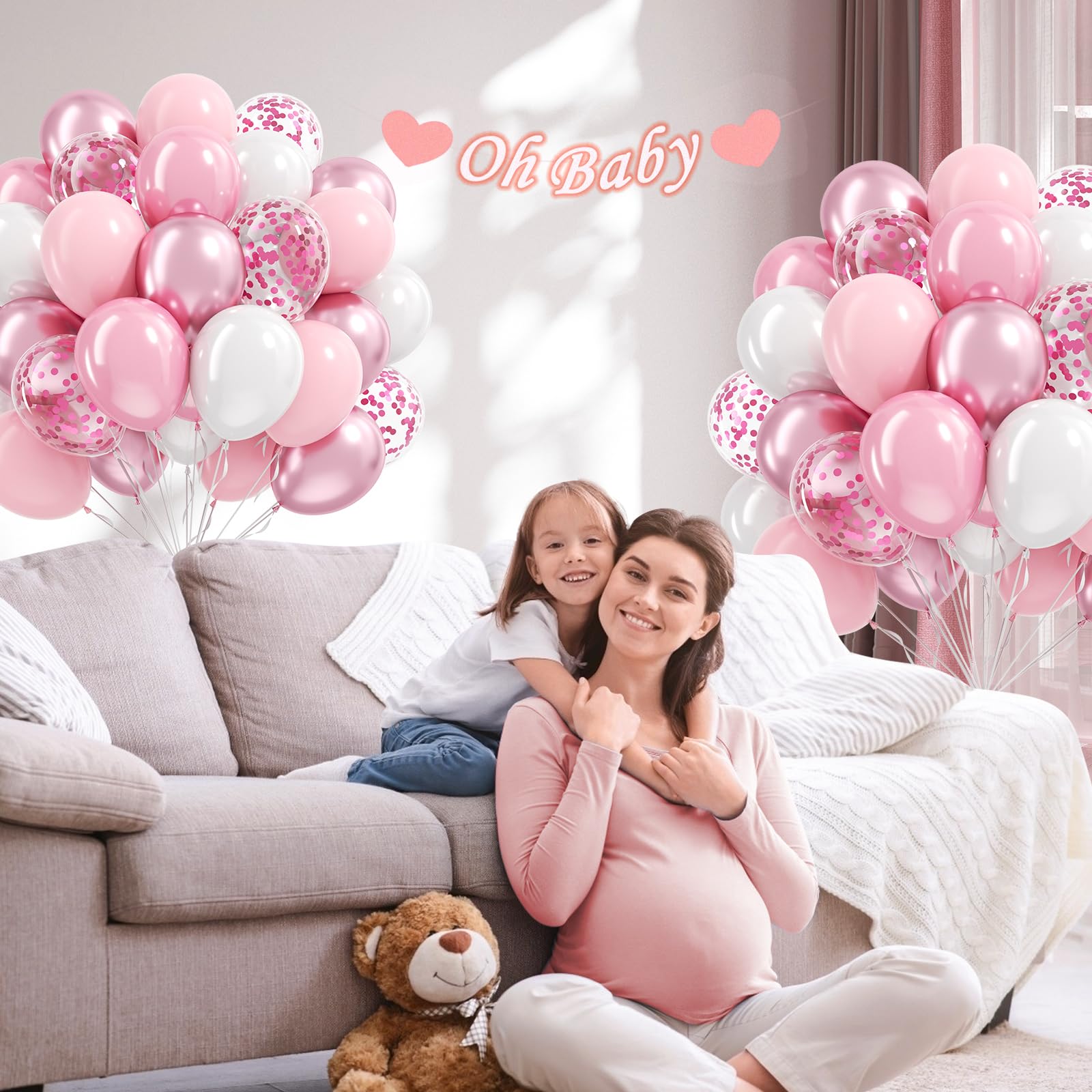 Vicduotex Light Pink & White Balloons Kit — 60pcs, 12in, for Weddings & Baby Showers