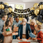 Vicduotex Black and Gold Balloons – 60pcs 12” Metallic Gold Confetti Set for Graduation, Anniversary & Birthday Parties