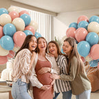 Vicduotex 60pcs Gender Reveal Balloons - Dusty Pink, Dusty Blue & Sand White for Baby Shower & Party Decorations
