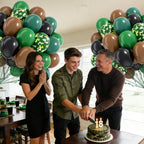 Vicduotex 60pcs 12in Camo Balloons — Forest Green, Brown & Black for Hunting, Camping & Jungle Theme Parties