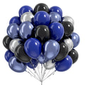 Vicduotex Blue & Black Balloons 60pcs 12" Navy, Black & Metallic Silver – Graduation & Party Decor