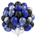 Vicduotex Blue & Black Balloons 60pcs 12" Navy, Black & Metallic Silver – Graduation & Party Decor