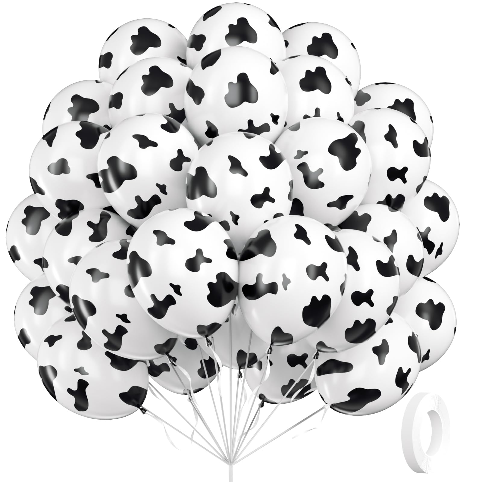 Vicduotex 60pcs Cow Print Balloons – 12in Latex Western Party Decorations