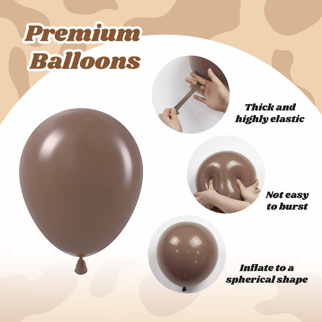 Vicduotex 60pcs Cowboy Balloons – Brown, Slate Blue, Dusty Blue, Sand White Latex Western Party Decor