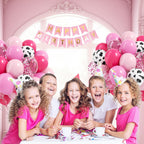 Vicduotex 60pcs Cowgirl Balloons Set — Hot Pink, Light Pink & Cow Print Confetti Latex for Farm Themed Parties