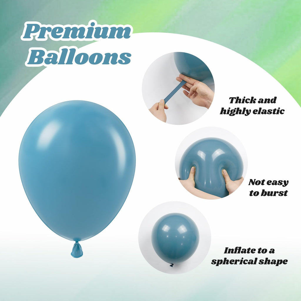Vicduotex 60pcs Blue & Green Balloons Pack – Sage, Dusty Blue, Pastel Green, Nude for Bridal & Baby Showers