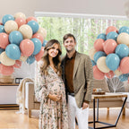 Vicduotex 60pcs Gender Reveal Balloons - Dusty Pink, Dusty Blue & Sand White for Baby Shower & Party Decorations