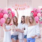Vicduotex 60pcs Cowgirl Balloons Set — Hot Pink, Light Pink & Cow Print Confetti Latex for Farm Themed Parties