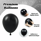 Vicduotex Blue & Black Balloons 60pcs 12" Navy, Black & Metallic Silver – Graduation & Party Decor