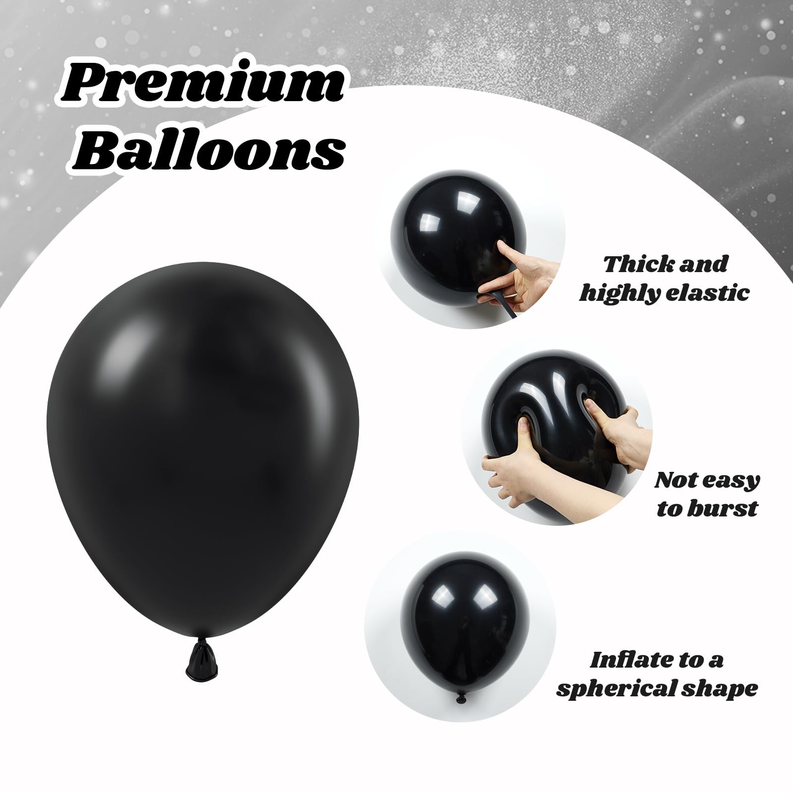 Vicduotex Blue & Black Balloons 60pcs 12" Navy, Black & Metallic Silver – Graduation & Party Decor