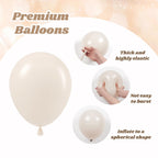 Vicduotex 60pcs 12" Beige White Gold Balloons Set — Wedding, Bridal Shower & Party Decor
