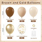 Vicduotex 60pcs Brown & Gold Balloons – Neutral Bridal Shower, Baby Shower & Birthday Party Decor