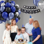 Vicduotex Blue & Black Balloons 60pcs 12" Navy, Black & Metallic Silver – Graduation & Party Decor