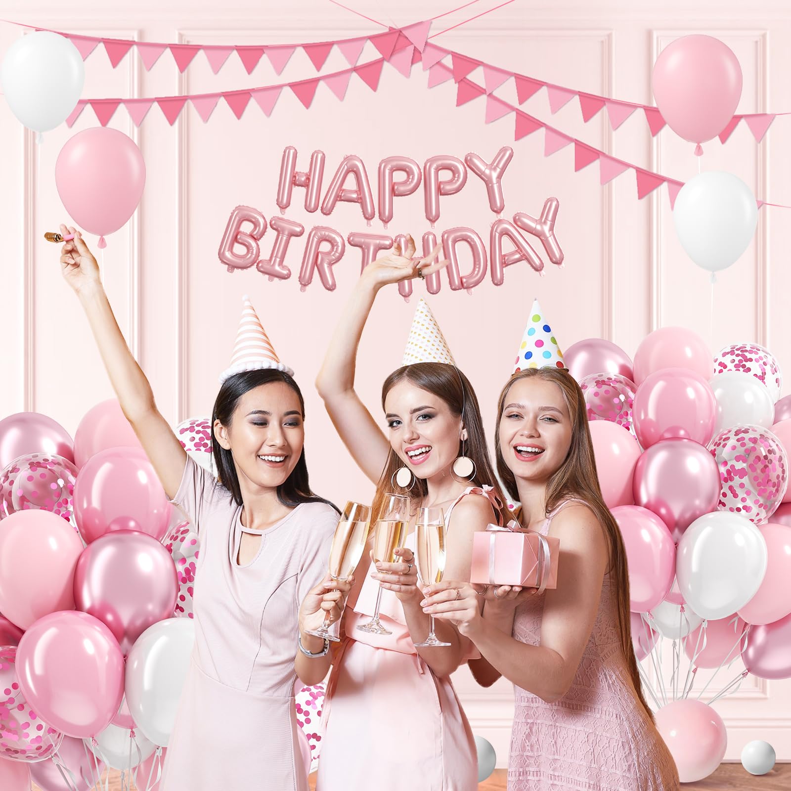 Vicduotex Light Pink & White Balloons Kit — 60pcs, 12in, for Weddings & Baby Showers