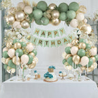 Vicduotex Sage Green & Gold Confetti Balloons Kit – 60pcs 12-inch for Boho Weddings & Parties