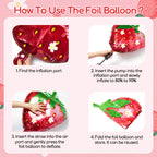 Vicduotex Strawberry Birthday Decorations — Pink Fringe Curtain, Banner & Balloons