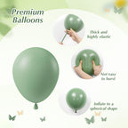 Vicduotex Sage Green & Gold Confetti Balloons Kit – 60pcs 12-inch for Boho Weddings & Parties