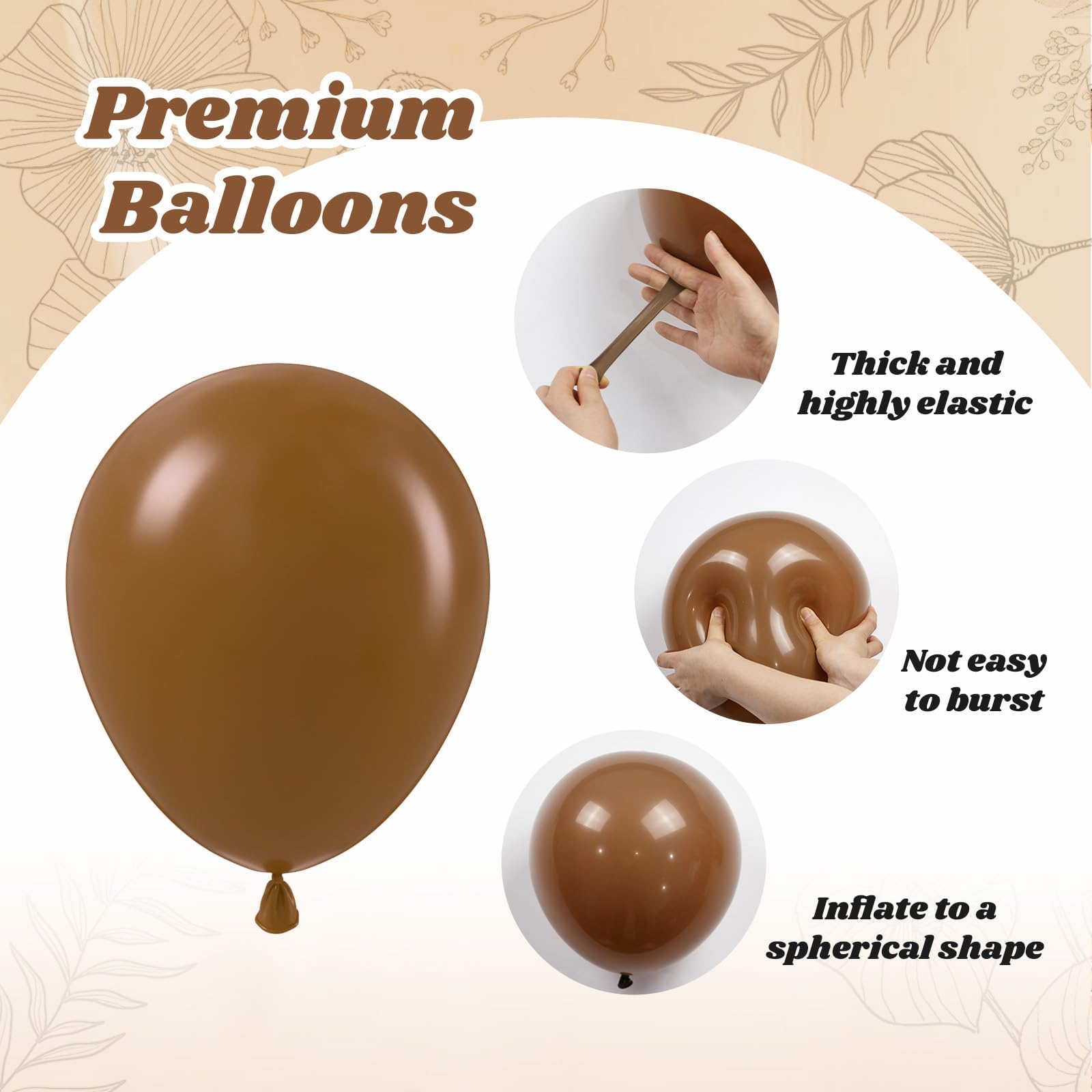 Vicduotex 60pcs Brown & Gold Balloons – Neutral Bridal Shower, Baby Shower & Birthday Party Decor