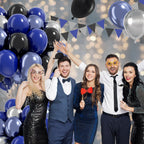 Vicduotex Blue & Black Balloons 60pcs 12" Navy, Black & Metallic Silver – Graduation & Party Decor