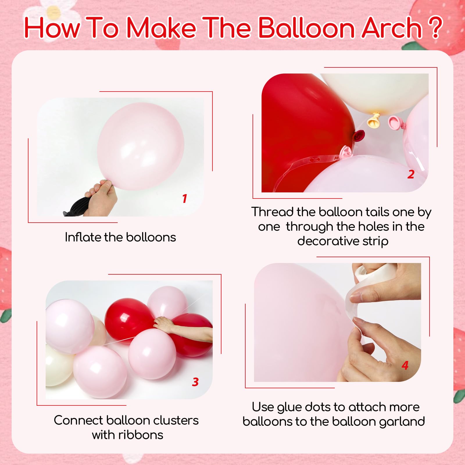 Vicduotex Strawberry Birthday Decorations — Pink Fringe Curtain, Banner & Balloons