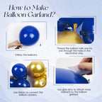 Vicduotex Blue & Gold Birthday Decorations Kit – Balloons, Banner, Backdrop