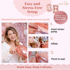 Vidal Crafts 71-Piece Rose Gold Birthday Decorations Kit | Party Backdrop & Balloons