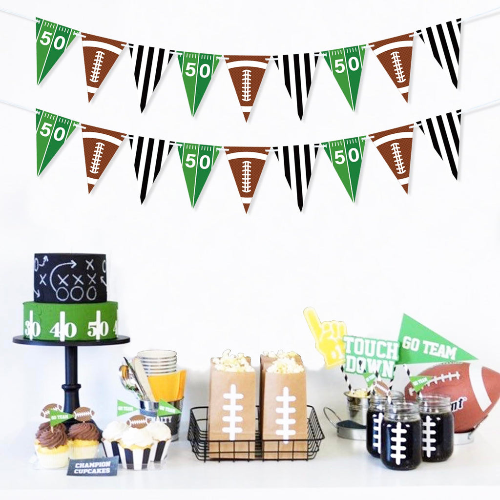 VILIFEVER 2-Piece Football Garland Banner – Pre-Strung Party Decorations