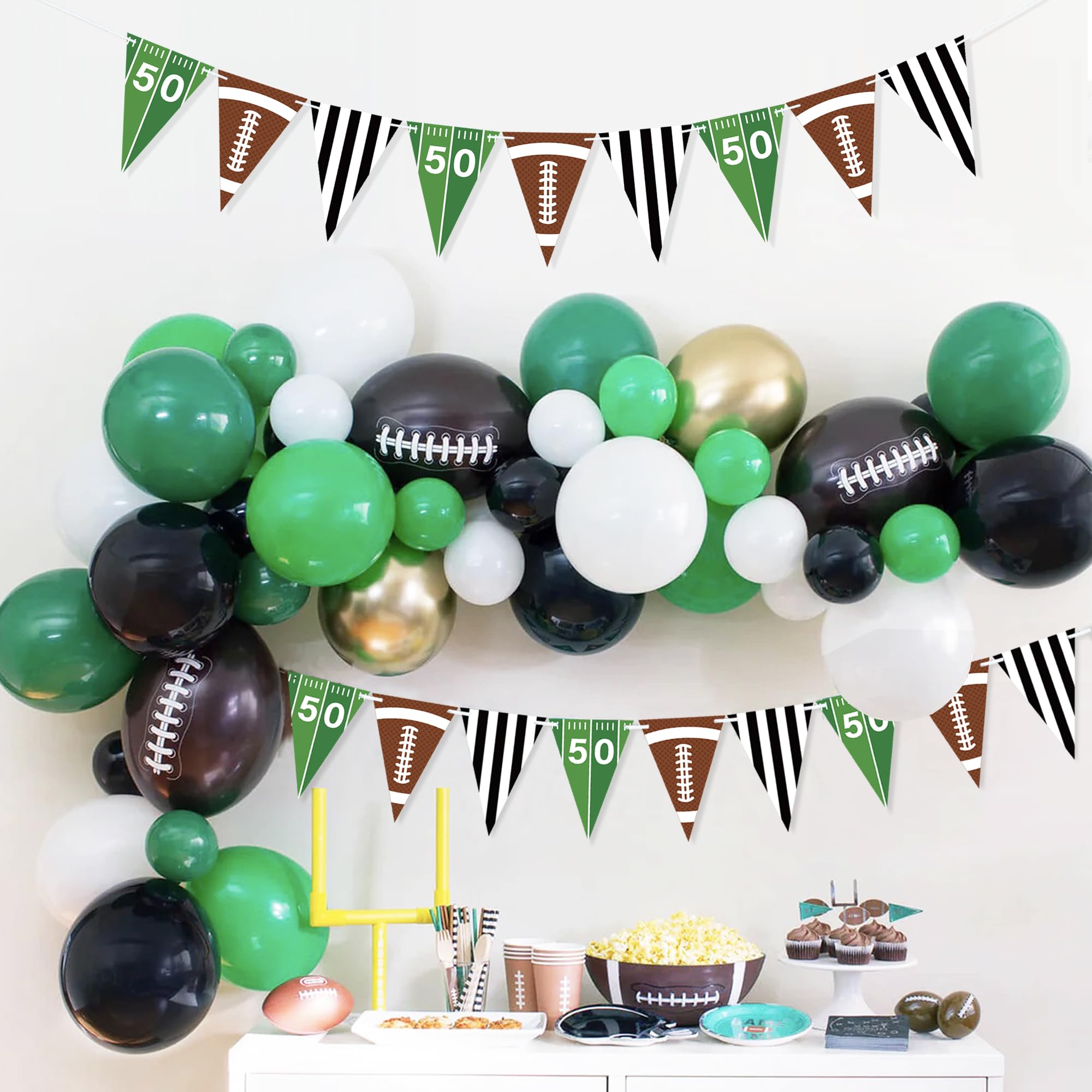 VILIFEVER 2-Piece Football Garland Banner – Pre-Strung Party Decorations