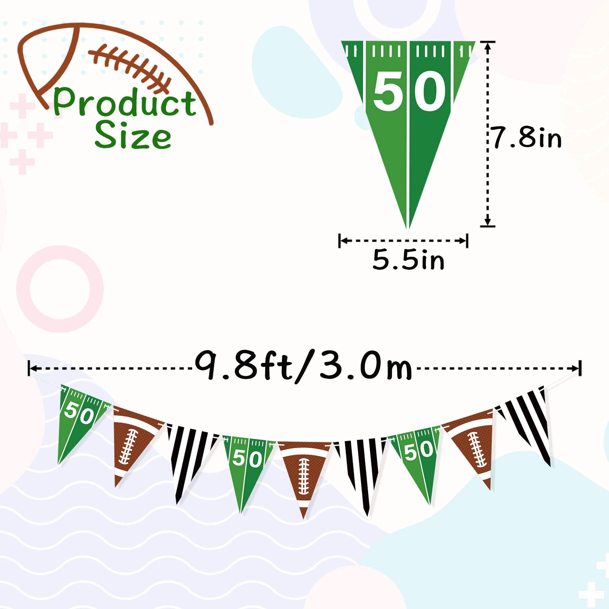 VILIFEVER 2-Piece Football Garland Banner – Pre-Strung Party Decorations