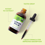 Vimergy Lemon Balm Tincture – USDA Organic, Alcohol-Free, 115 mL | Tea-Ready
