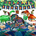 Vinfo Dinosaur Birthday Party Supplies Kit for Boys – All-in-One Dino Decor for 20 Guests