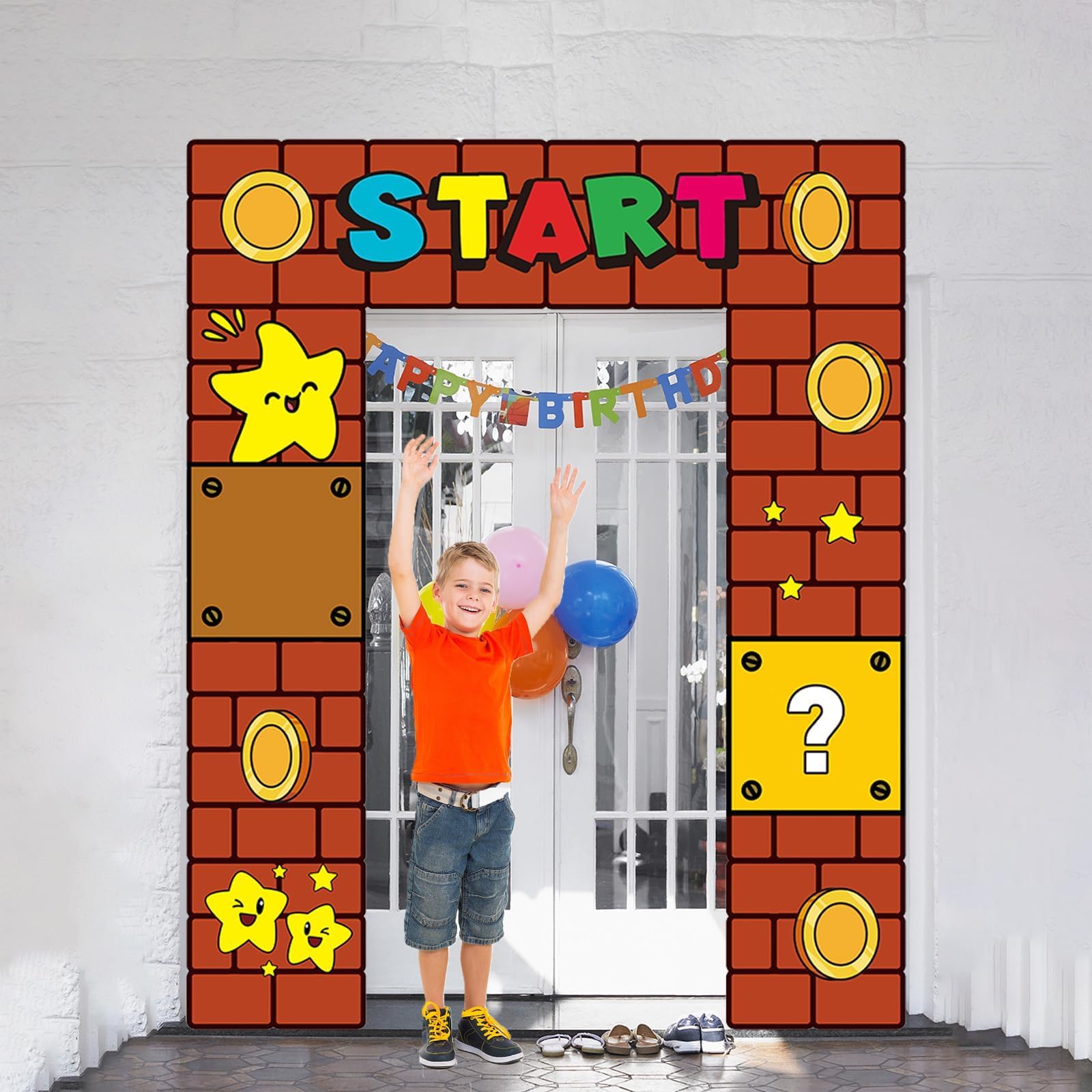 Virosera Super Brother Birthday Backdrop Banner – 220x180 cm Fabric Photo Booth Decor