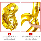 Virtue Morals Foil Chain Balloons Gold 32in – Jumbo Chain Balloon Set for 80s/90s Party Decor (32pc)