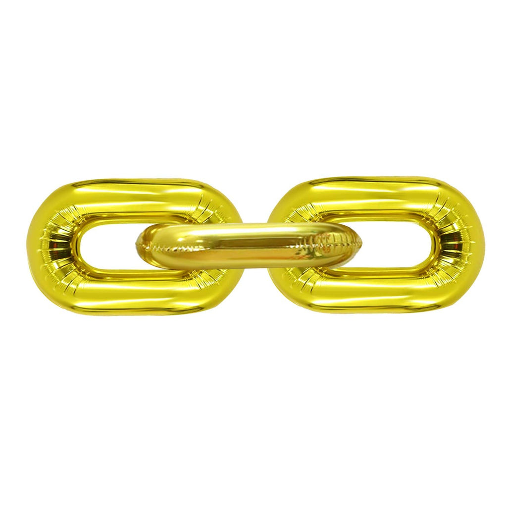 Virtue Morals Foil Chain Balloons Gold 32in – Jumbo Chain Balloon Set for 80s/90s Party Decor (32pc)