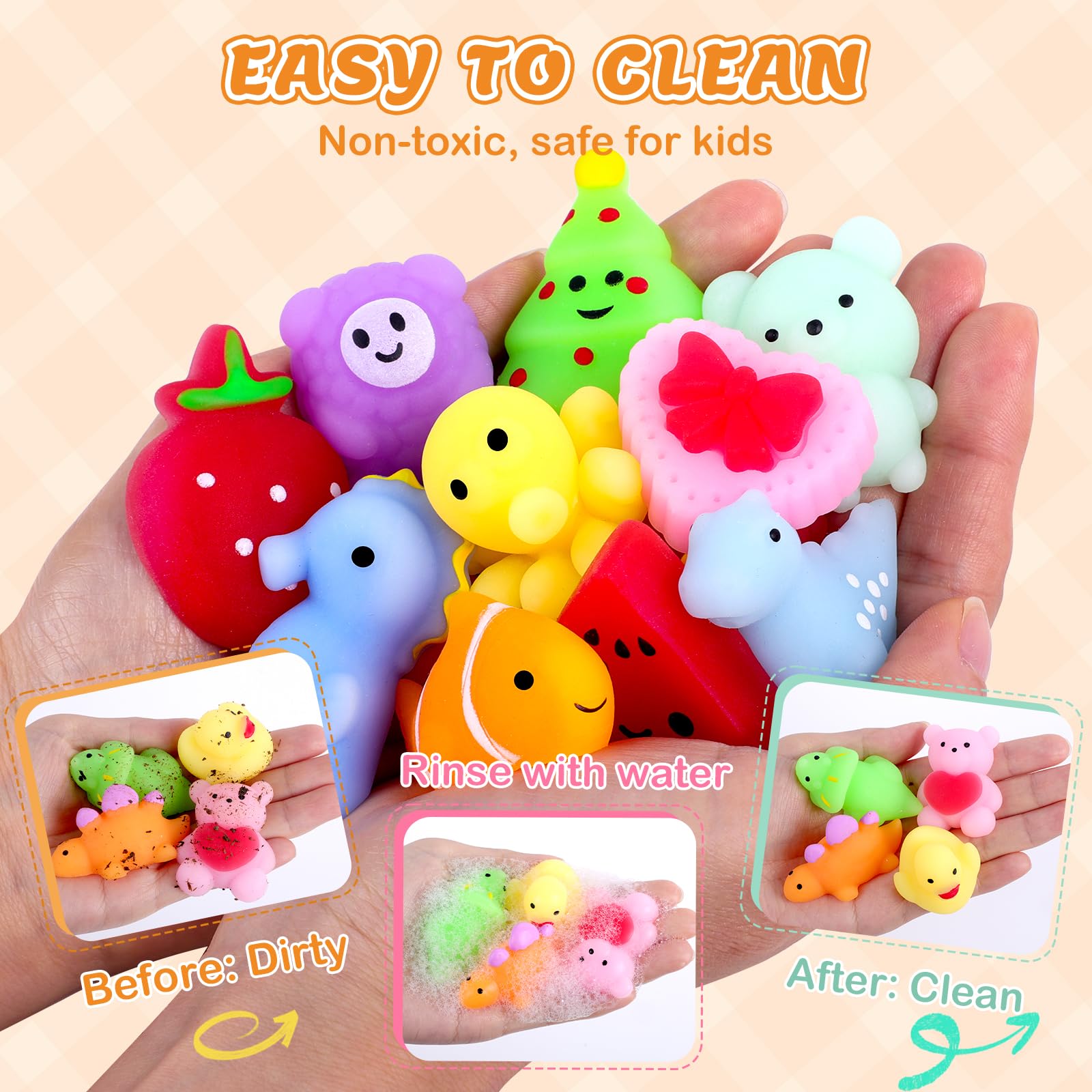 VISCOO 120 Pack Squishy Toys – Kids Party Favors & Classroom Prizes