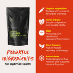 VITASUPREME Organic Greens Powder with MSM | Gut Health, Immune Support, Energy | Sugar Free, Non-GMO, Keto, Vegan | 60 Servings