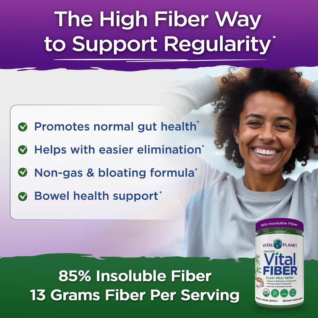 Vital Fiber Pulver - Bio unlösliche & lösliche Ballaststoffe | Vital Planet 220 g