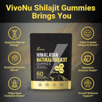 VivoNu Himalayan Shilajit Gummies: Ashwagandha & Gokshura | Organic, Non-GMO