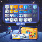 VNLINA Magnetic Blocks – 154Pcs Space-Themed STEM Building Set for Kids | Montessori Toys for Ages 3–10