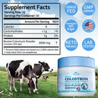 VNNIQ Bovine Colostrum Powder – 3X Absorption, 3,000 mg IgG, Organic Grass-Fed, Ultra-Low Temp Freeze-Dried, 50 Servings
