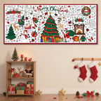 VOGUSON Xmas Giant Coloring Tablecloth Poster – 30x72 in Kids Christmas Crafts & Decor