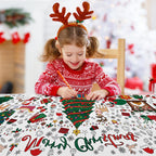 VOGUSON Xmas Giant Coloring Tablecloth Poster – 30x72 in Kids Christmas Crafts & Decor
