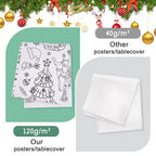 VOGUSON Xmas Giant Coloring Tablecloth Poster – 30x72 in Kids Christmas Crafts & Decor