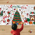 VOGUSON Xmas Giant Coloring Tablecloth Poster – 30x72 in Kids Christmas Crafts & Decor